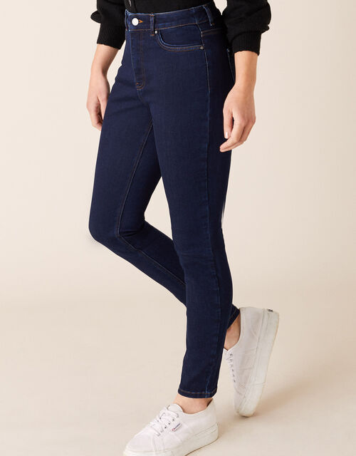 Iris Short-Length Skinny Jeans, Blue (BLUE BLACK), large