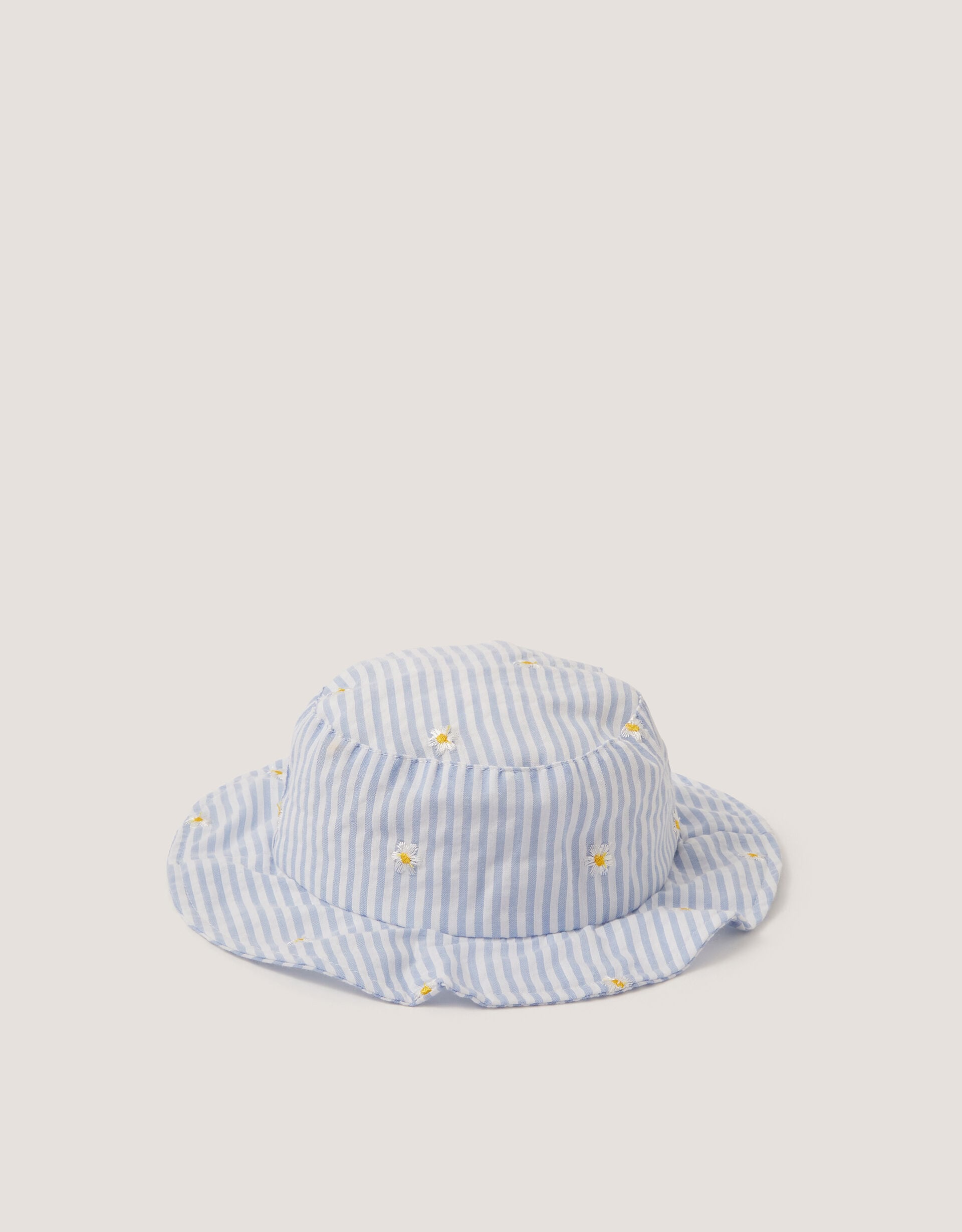 Baby Stripe Bow Bucket Hat Blue