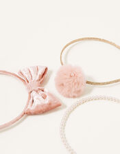 Pearly Velvet Headband Set, , large
