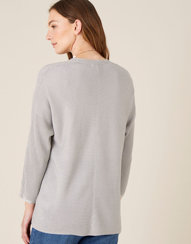 Sari Textured Cardigan, Silver (SILVER), large