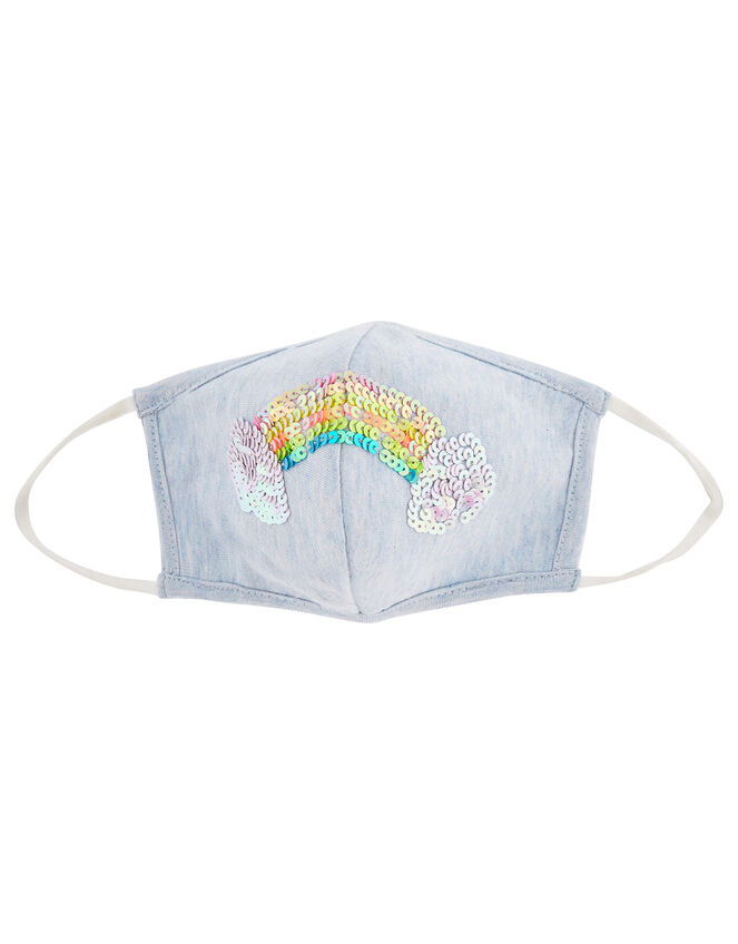 Sequin Rainbow Face Mask, , large