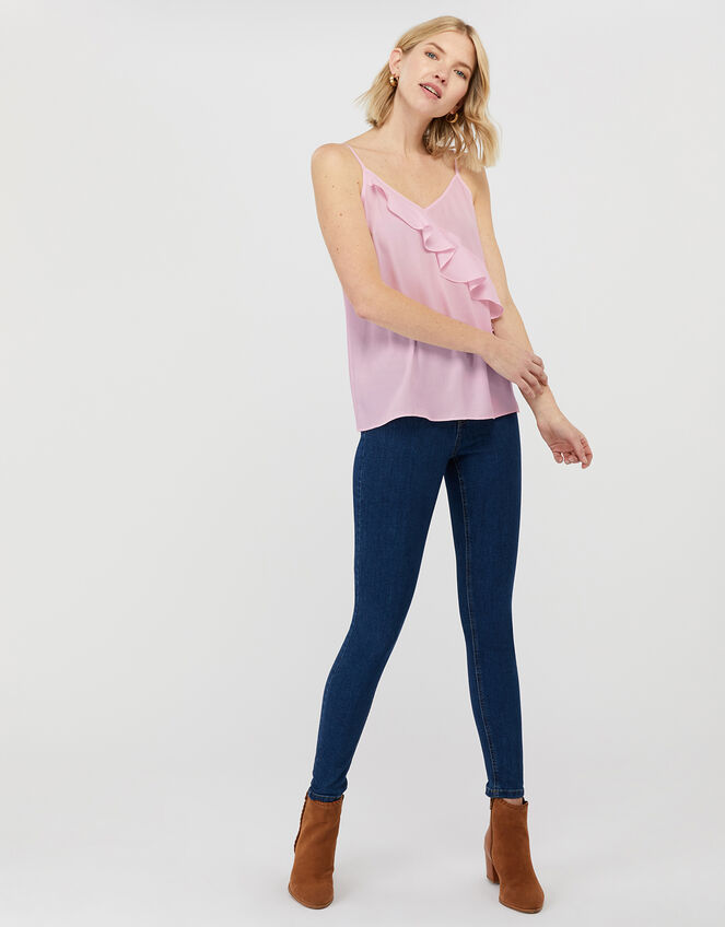 Bella Frill Cami Top, Pink (BLUSH), large