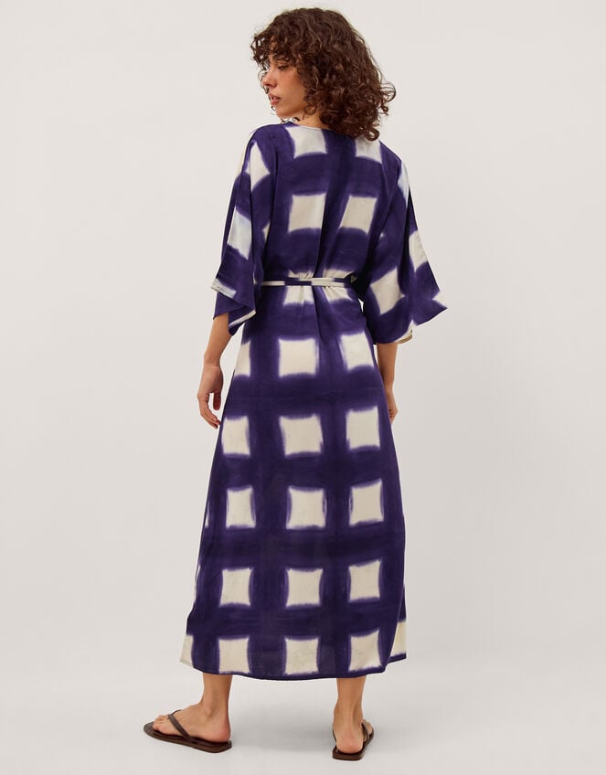 Halia Artisanal Tie-Dye Midi Kaftan, Blue (NAVY), large