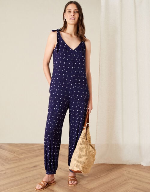 Olly Printed Hareem Jumpsuit, Blue (NAVY), large