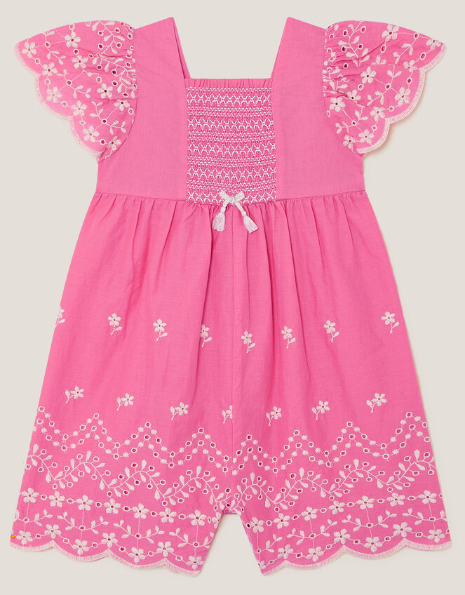 Baby Broderie Romper , Pink (PINK), large