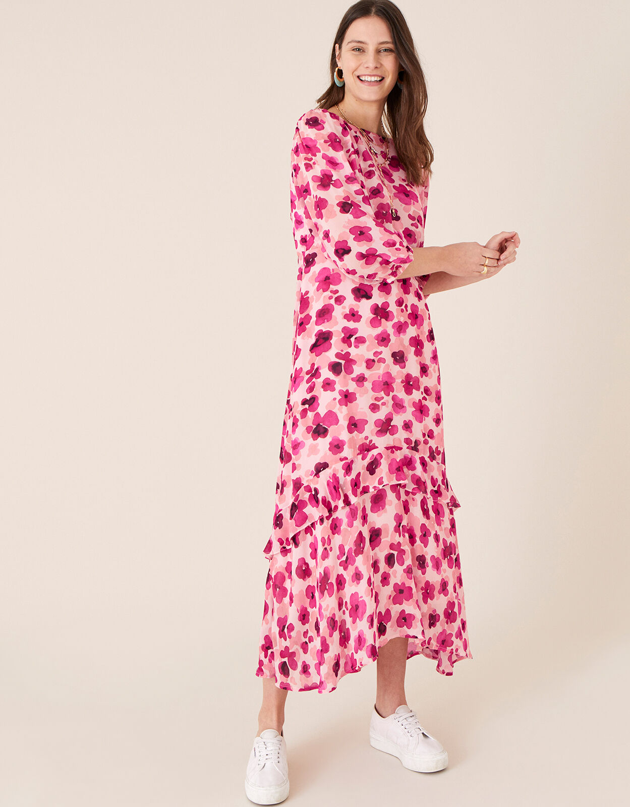 pink midi dress