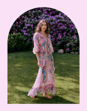 Moliin Kirsten V-Neck Floral Maxi Dress, Pink (PINK), large