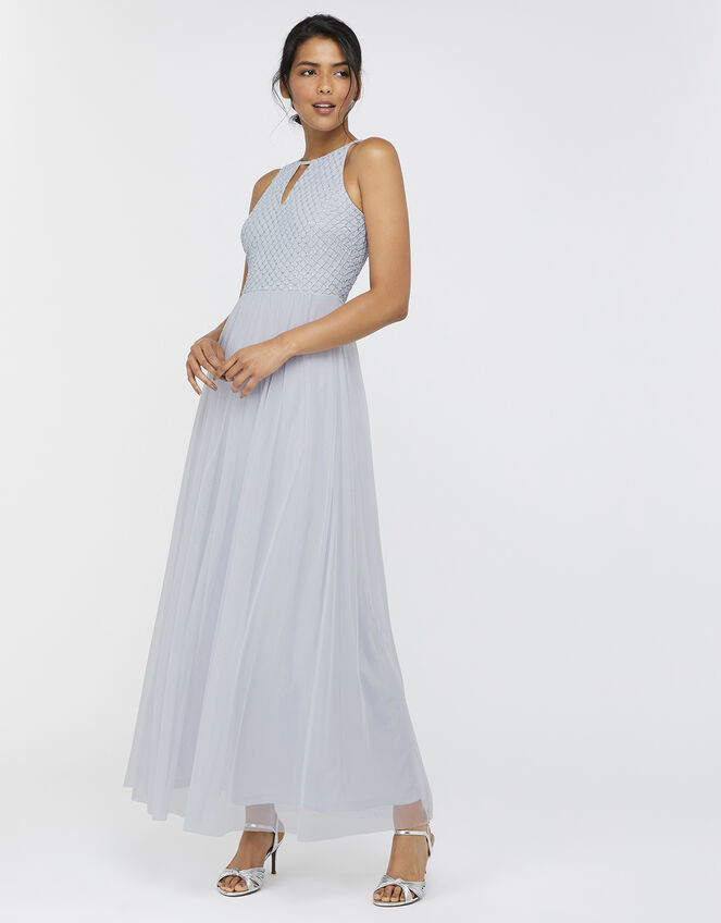 Sophie Embellished Tulle Maxi Dress, Blue (BLUE), large