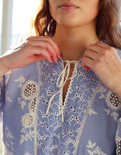 Crās Sansa Broderie Tunic Dress, Blue (BLUE), large