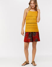 Cora Crochet Vest Top, Yellow (YELLOW), large