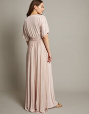 Jillian Drape Tie Waist Bridesmaid Dress, Pink (PINK), large