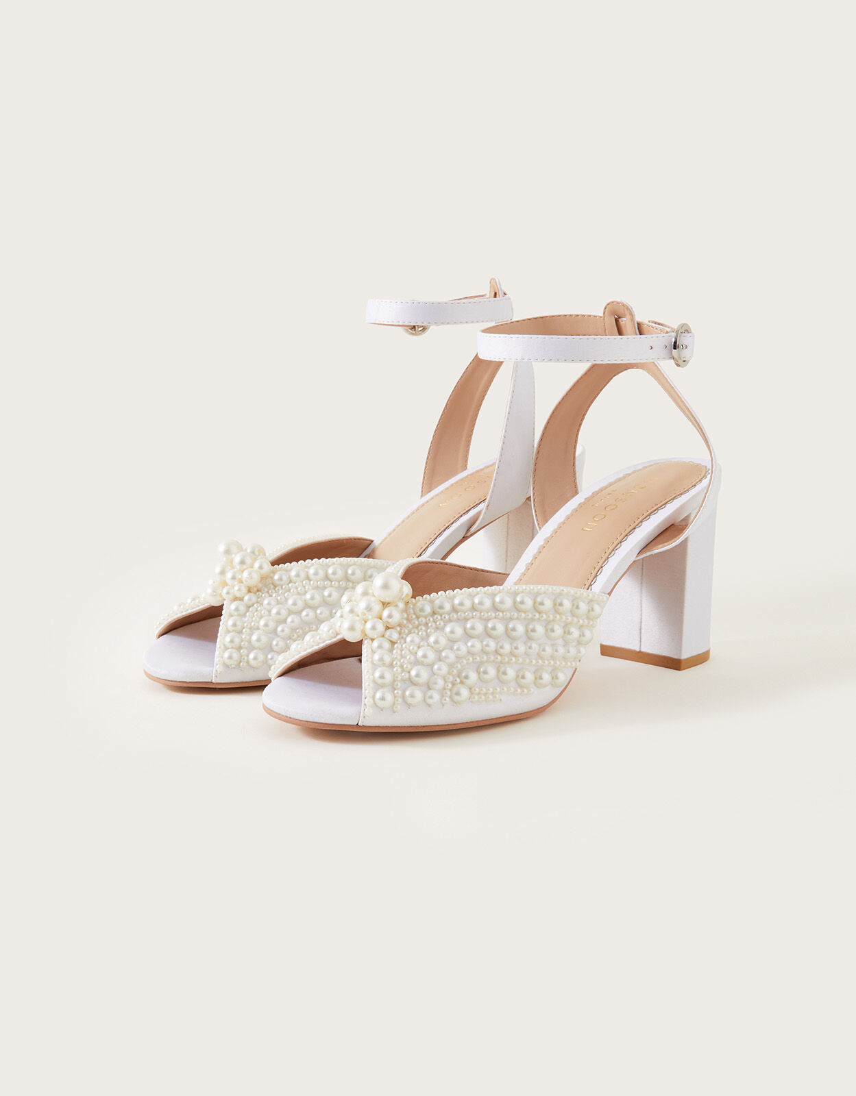 Bridal shoes hotsell block heel uk