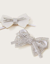 Layered Dazzle Bow Clips Set of Two, , large