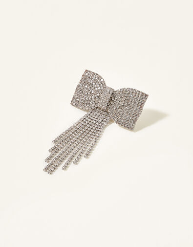 Darcy Diamante Tassel Bow Hair Clip, , large