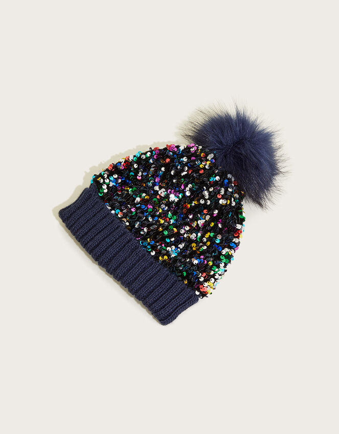 Sassy Sequin Beanie Hat, Multi (MULTI), large