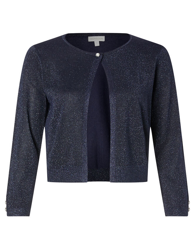 Elyse Shimmer Shrug, Blue (NAVY), large