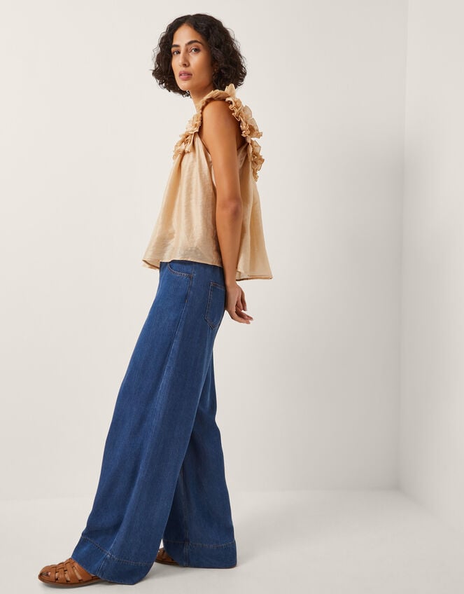 Ella Sleeveless Frill Top, APRICOT, large