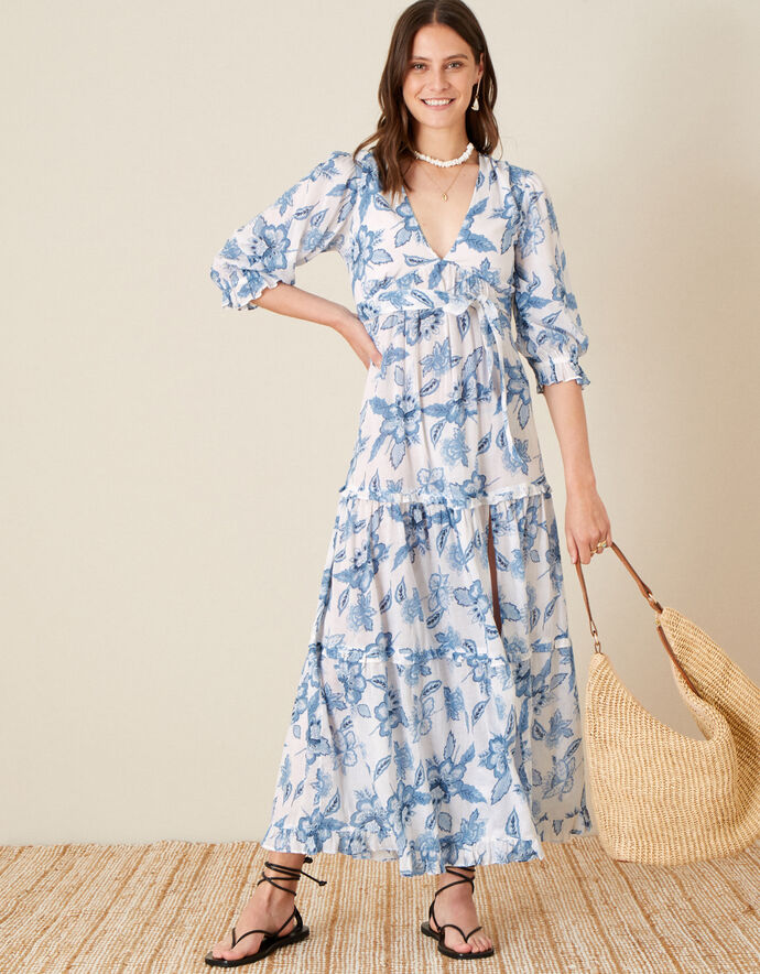 POL Embroidered Floral Tiered Maxi Dress main image 1