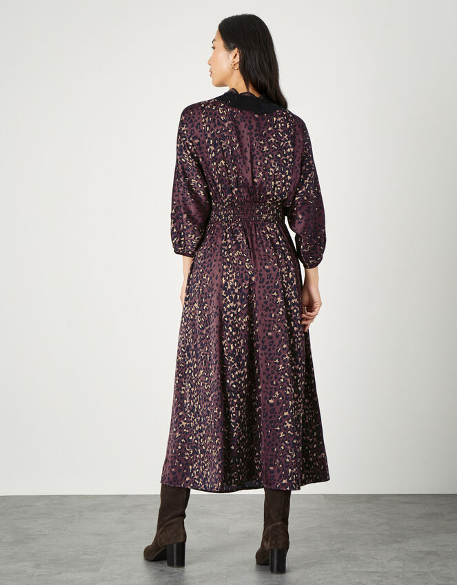 Luna Lace Animal Print Dress, Brown (CHOCOLATE), large