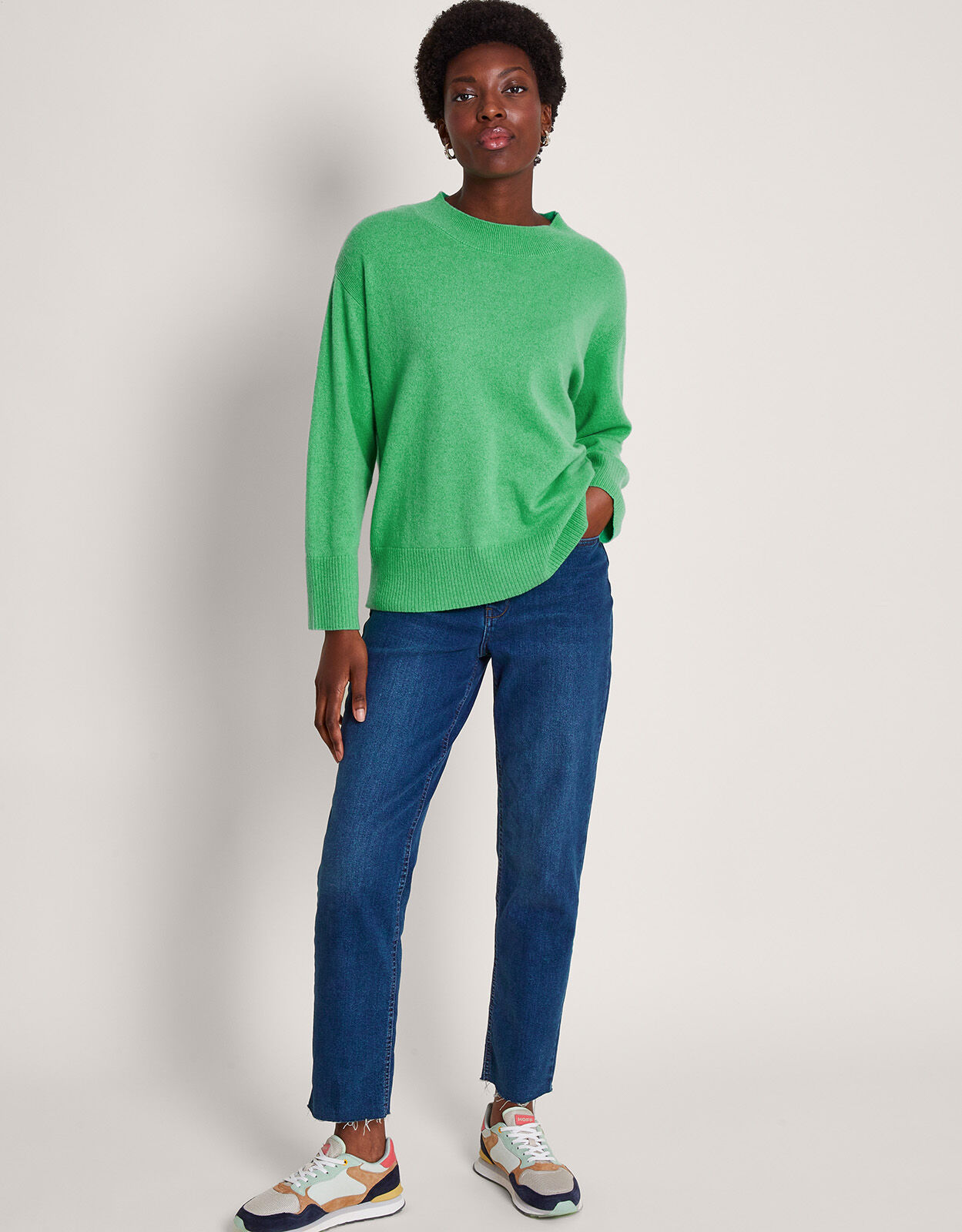 Green cashmere jumper womens store