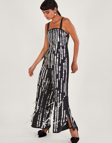 Cordelia Sequin Jumpsuit, Silver (SILVER), large