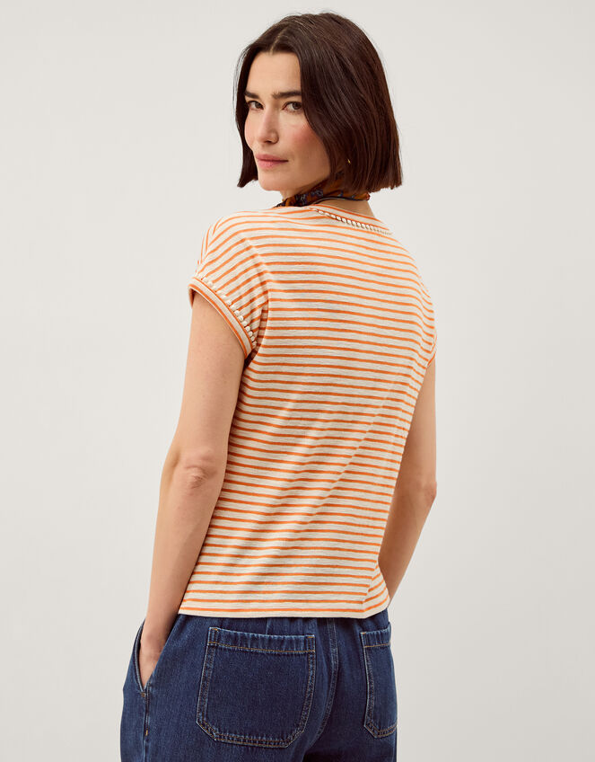 Selena Stripe T-Shirt, Ivory (IVORY), large