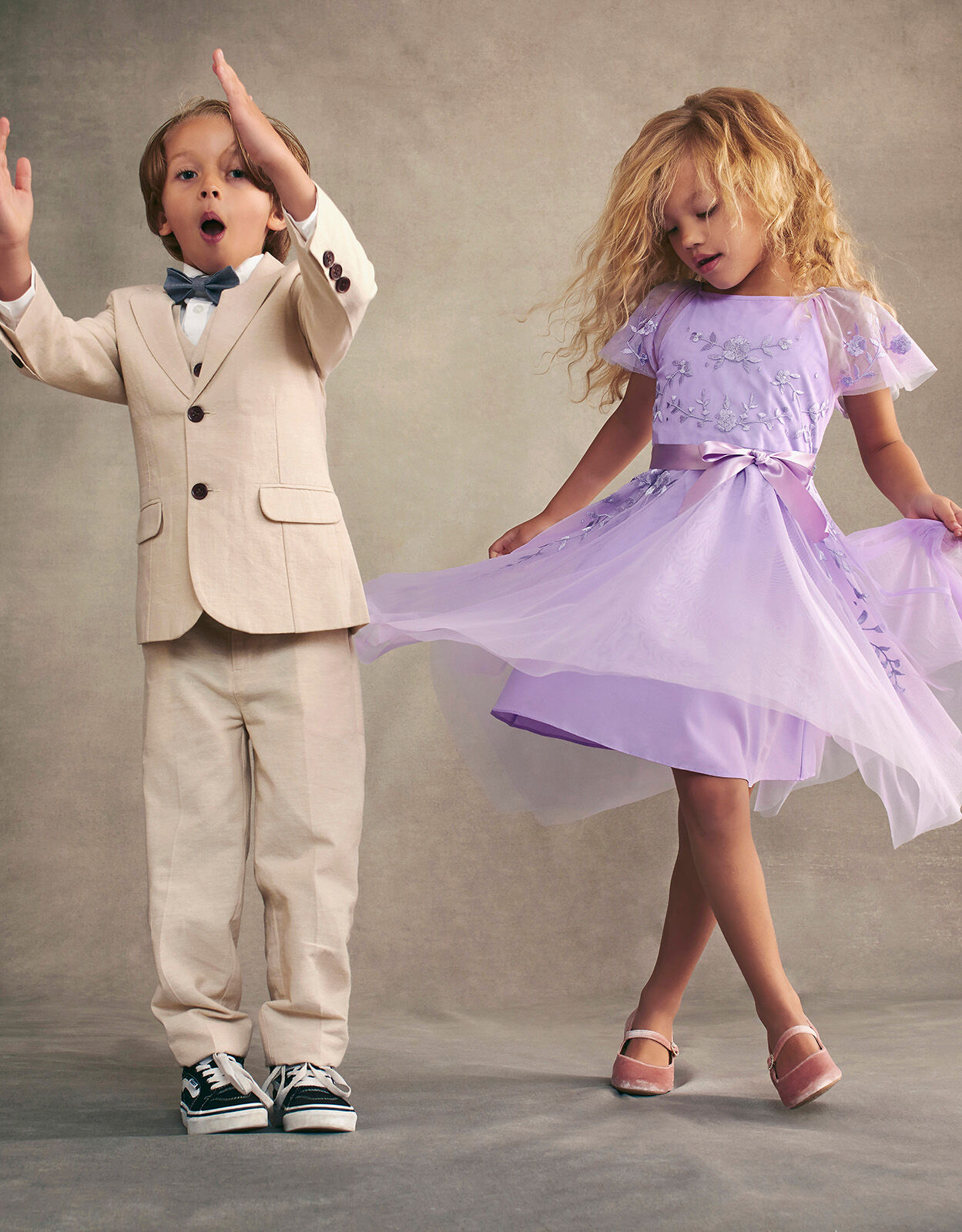 Amelia Embroidered Dress Purple