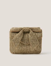 Bella Beaded Bow Bag, Gold (GOLD), large