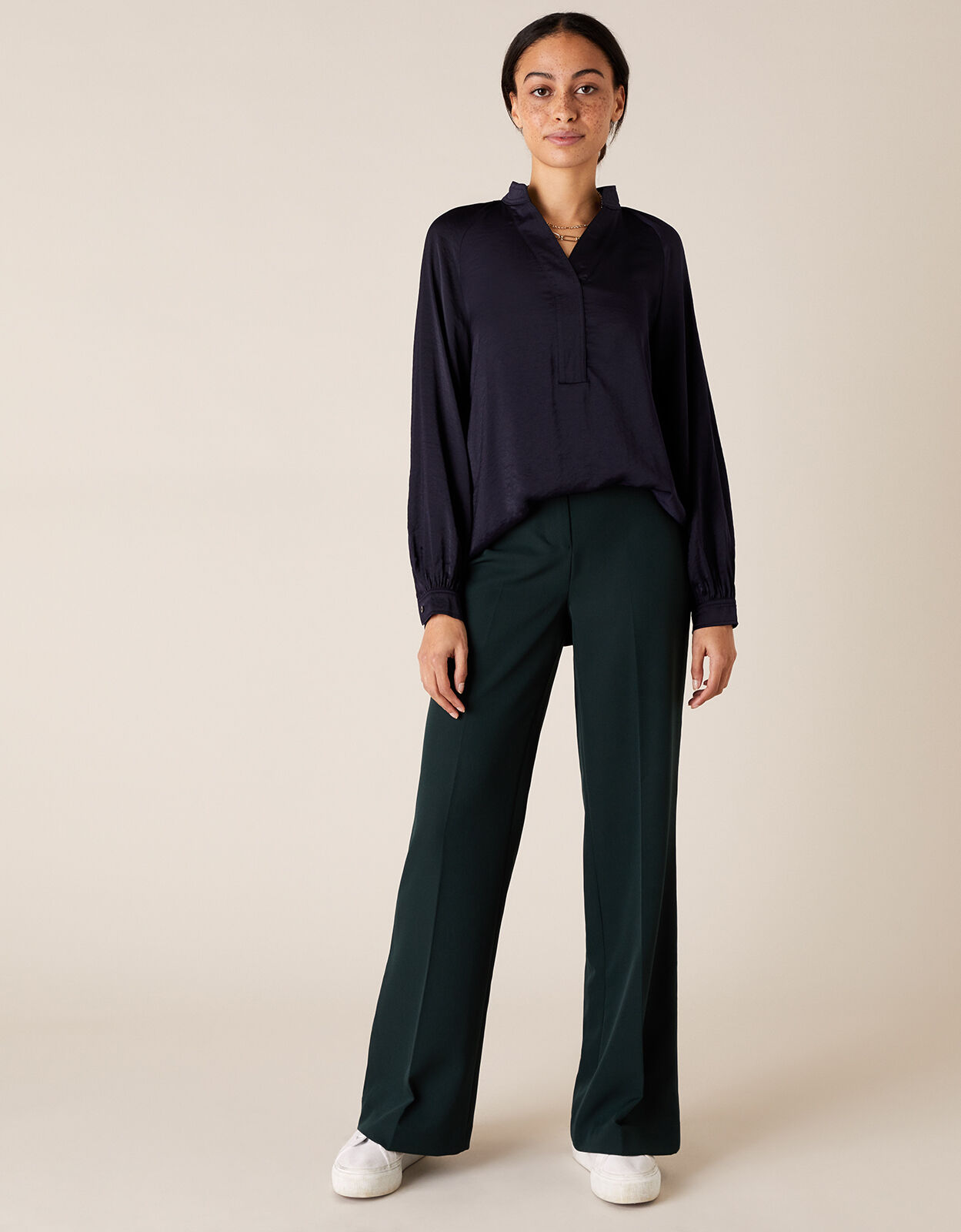 navy satin blouse uk