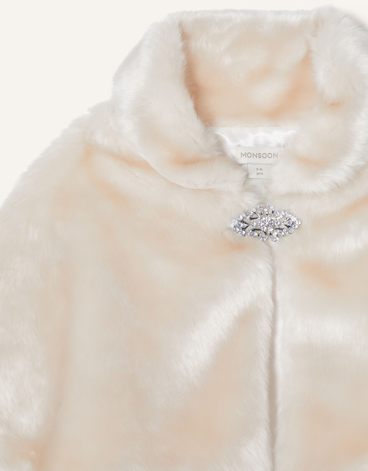Faux Fur Cape Natural Girls Cardigans Monsoon UK