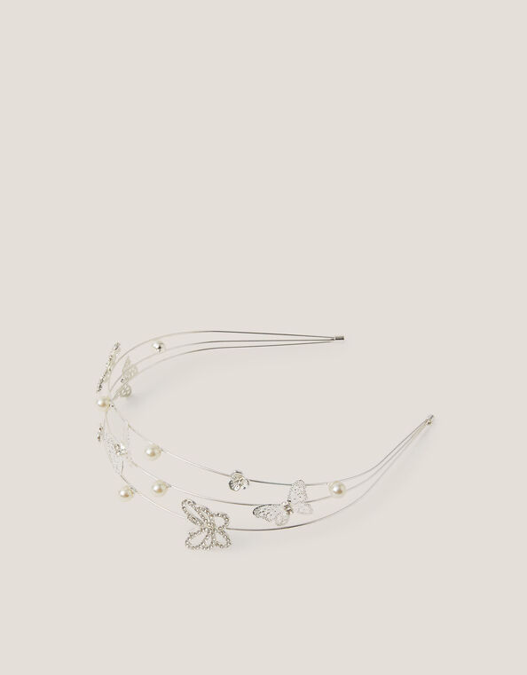 Butterfly Embellished Wire Headband, , large