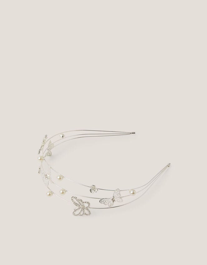 Butterfly Embellished Wire Headband, , large