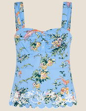 Pushka Print Cami in Sustainable Cotton, Blue (BLUE), large