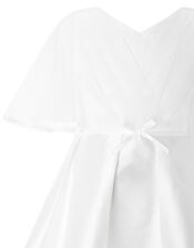 Sherry White Cape Occasion Dress, White (WHITE), large