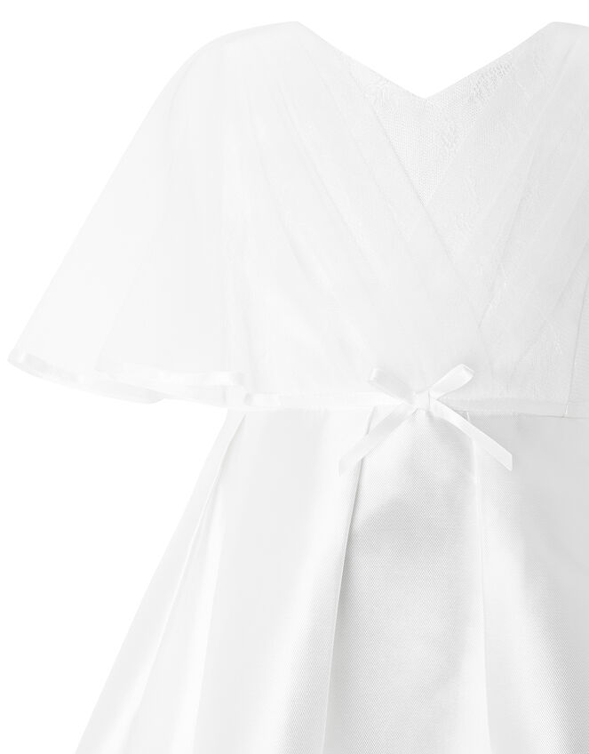 Sherry White Cape Occasion Dress, White (WHITE), large