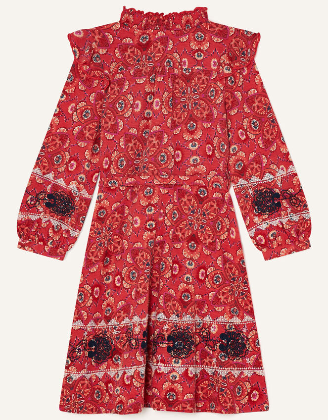 MINI ME Davina Printed Frill Dress , Red (RED), large