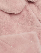 Posie Pearl Faux Fur Jacket, Pink (PINK), large