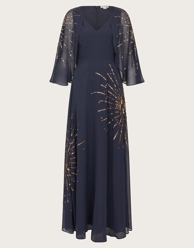 Hala Embellished Chiffon Cape Set - Emerald and Black main image 1