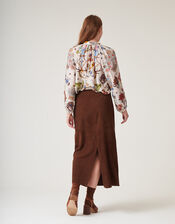 One Hundred Stars Cornucopia Pussybow Blouse, Ivory (IVORY), large