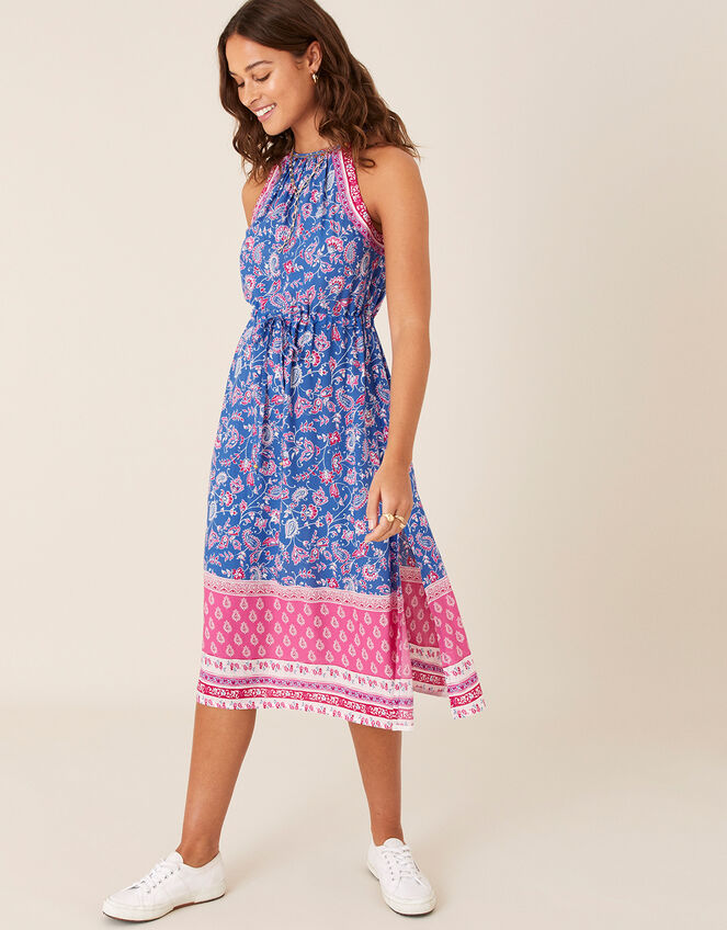Skylar Printed Dress in LENZING™ ECOVERO™, Blue (BLUE), large