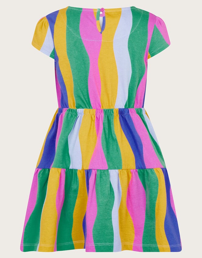 Wavy Stripe Tiered Dress, Multi (MULTI), large