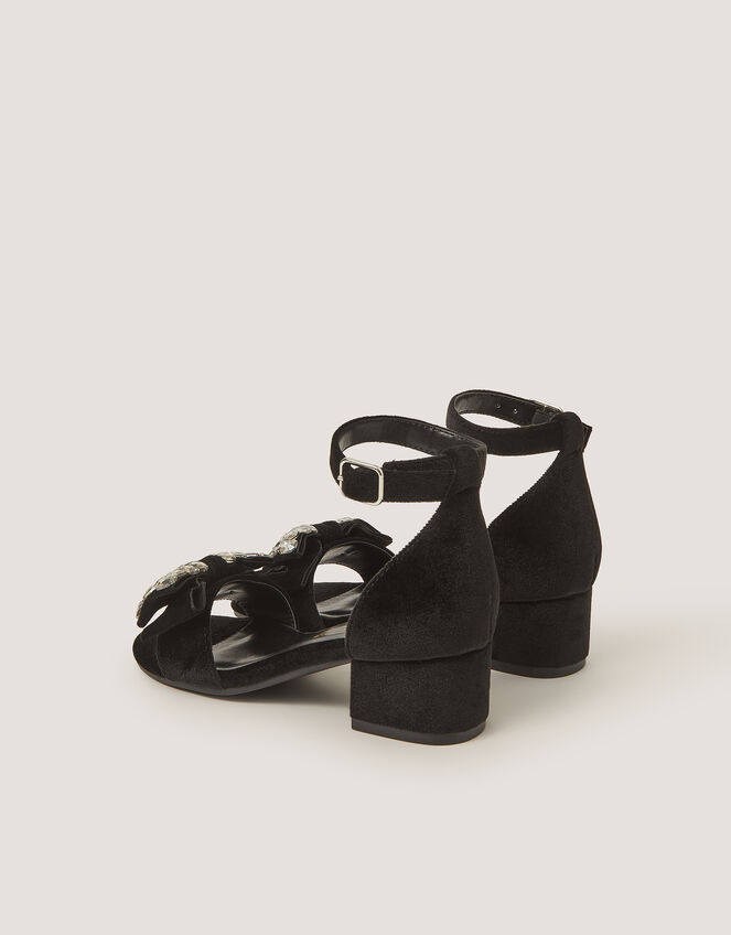 Embellished Velvet Two-Part Heels, Black (BLACK), large