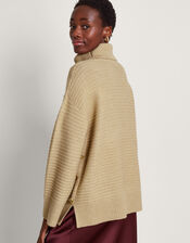 Rae Roll Neck Jumper, Camel (CAMEL), large