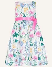 Jasmine Floral Scuba Dress, Ivory (IVORY), large