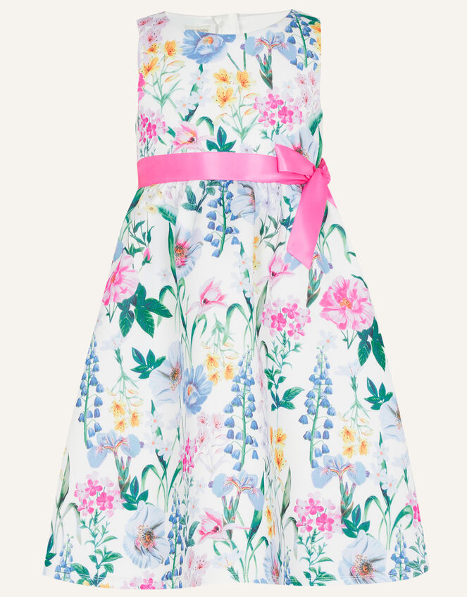 Jasmine Floral Scuba Dress, Ivory (IVORY), large
