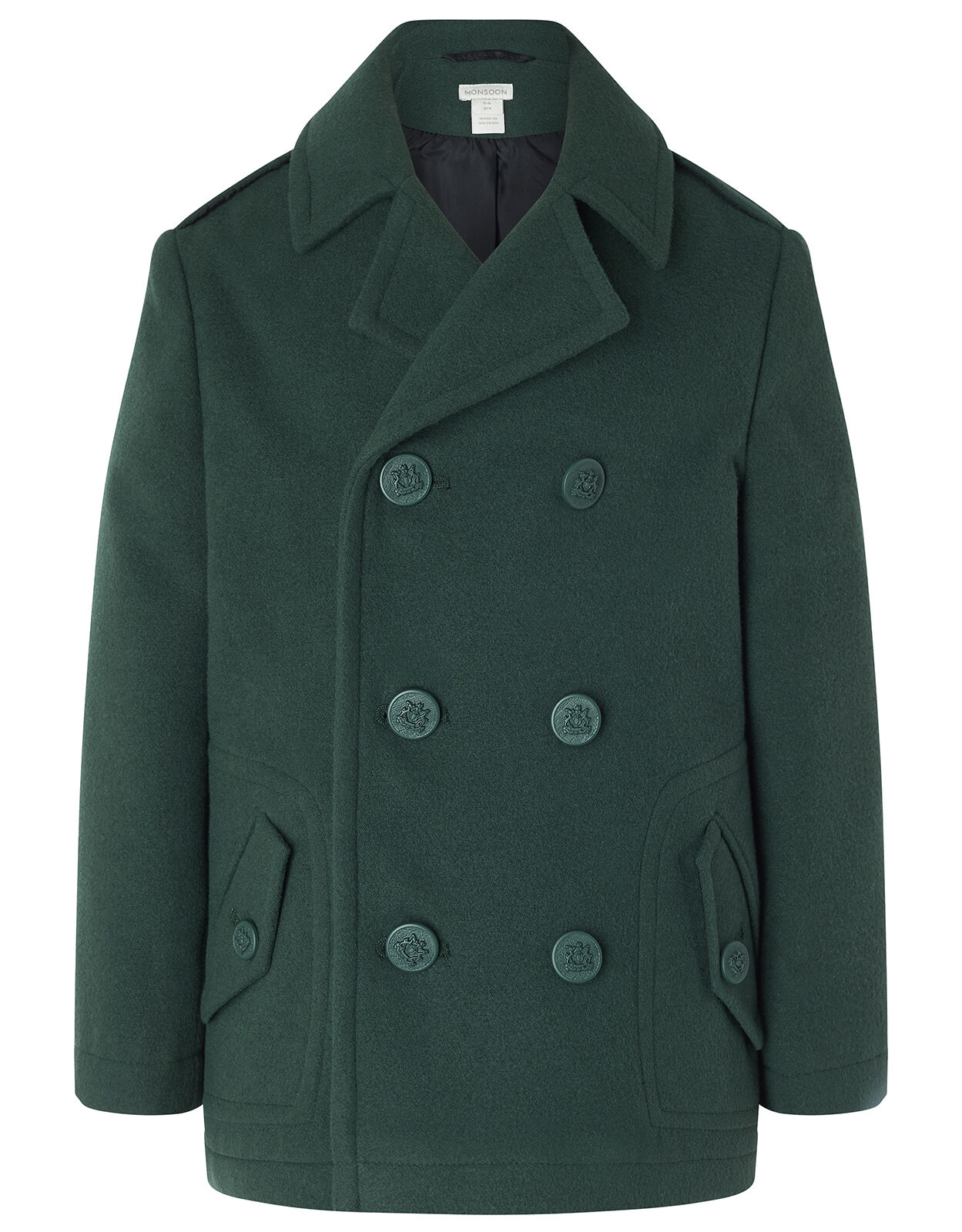 Racing green pea coat top