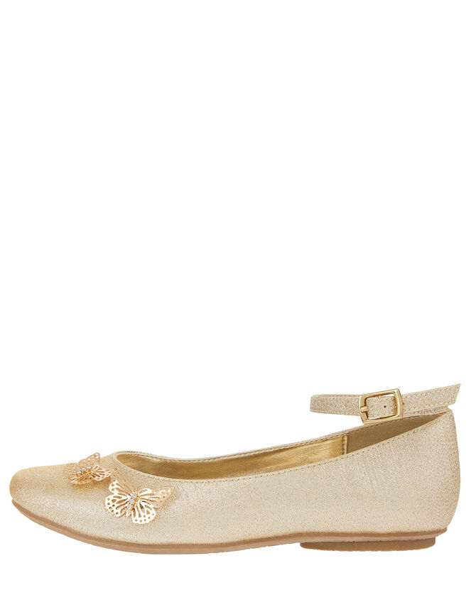 Simone Butterfly Shimmer Ballet Flats, Gold (GOLD), large