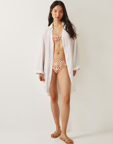 Esme Beach Shirt Dress, White (WHITE), large