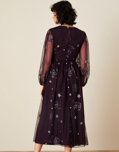 Tia Star Embellished Dress, Purple (PLUM), large