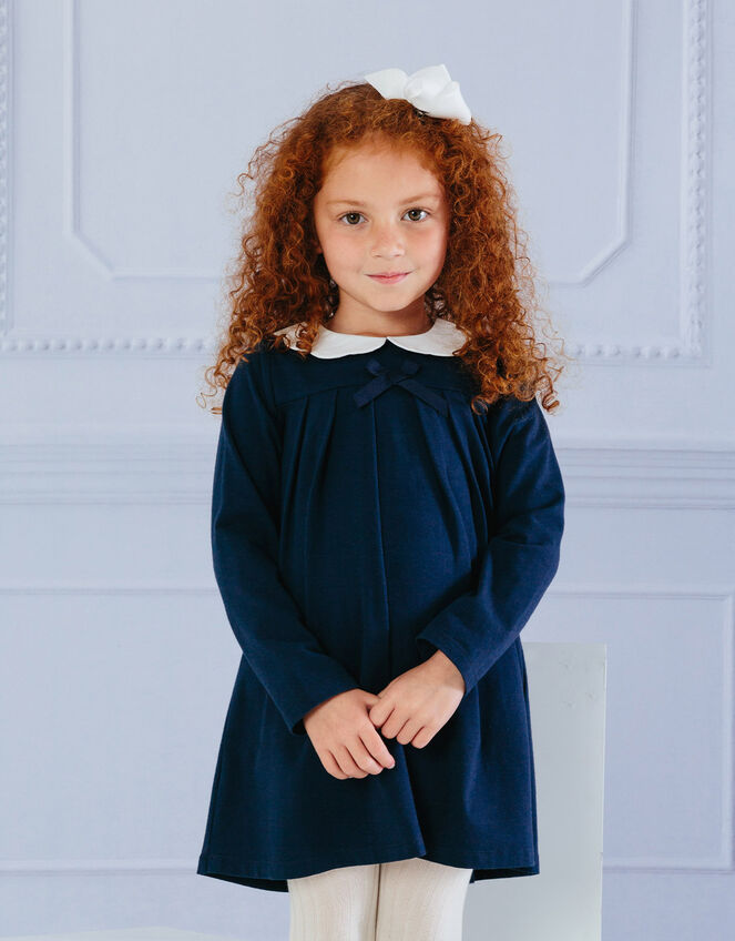 Trotters Anna Petal Collar Dress, Blue (NAVY), large